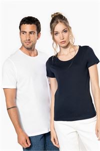 T-SHIRT BIO CON COLLO A TAGLIO VIVO